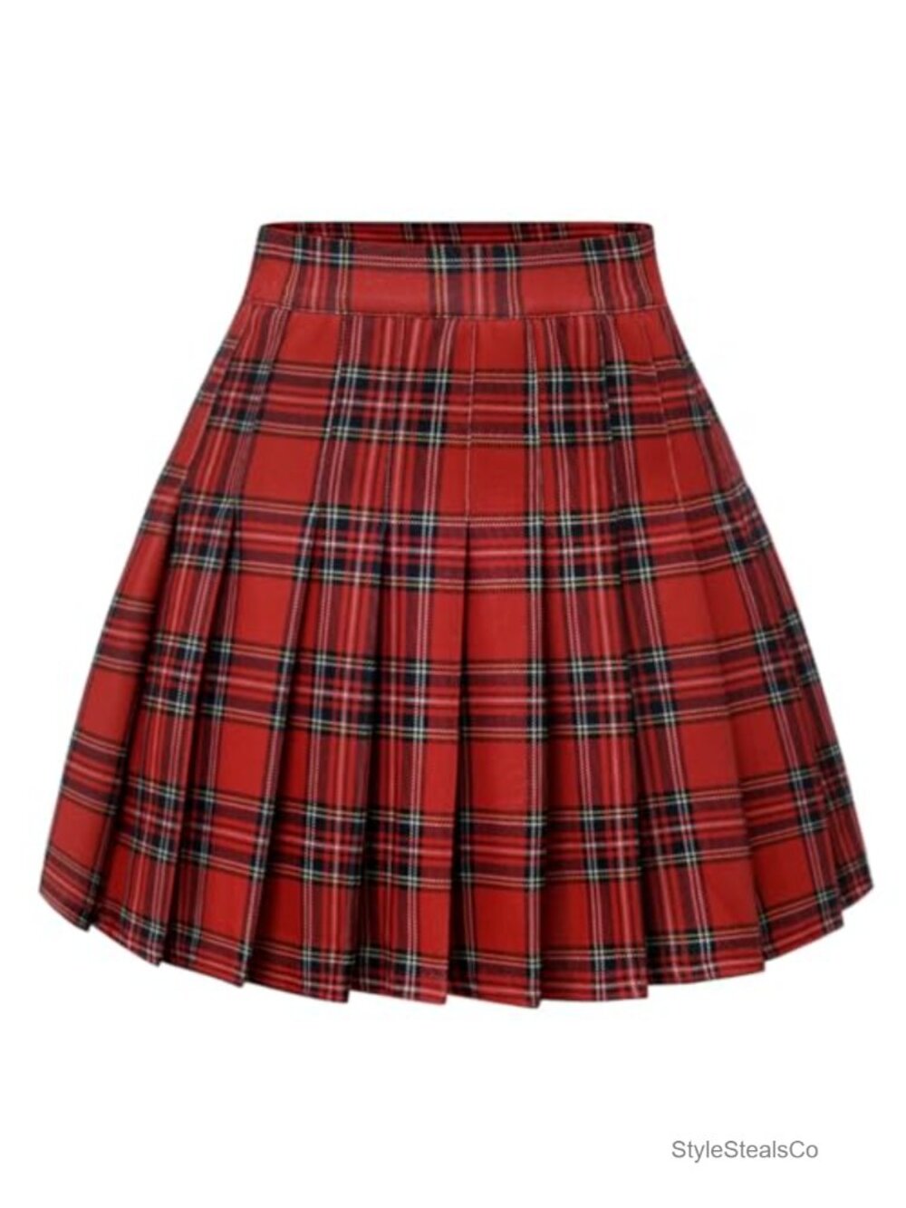 Womens Pleated Mini Skater Skirt High Waist A-Line Tennis Skirt